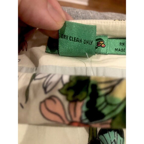 TIBI SZ. 4 TULIP SKIRT LINED WITH BUTTERFLY PRINT, COTTON BLEND PLEATS. - Picture 3 of 5